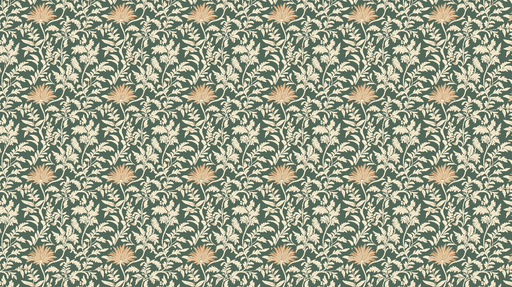 Papier peint floral Motifs botaniques délicats sur fond vert profond