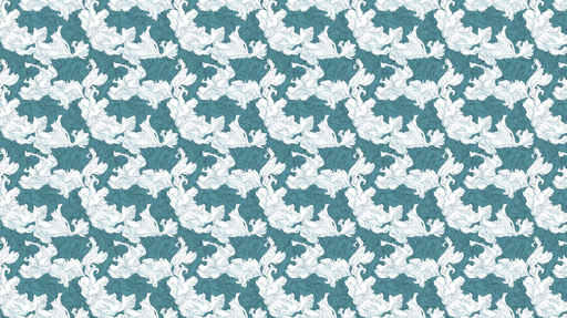 Papier peint floral Motifs d'iris blancs sur fond turquoise