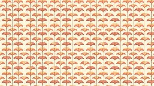 Papier peint floral Motifs de feuilles stylisées en teintes chaudes