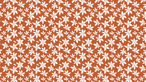 Papier peint floral Motifs de fleurs blanches sur fond couleur terracotta