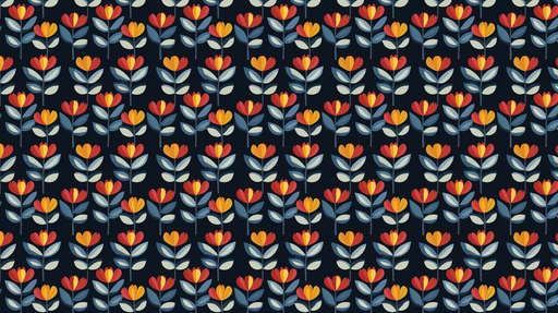 Papier peint floral Motifs de fleurs colorées sur fond noir