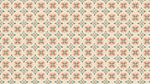 Papier peint floral Motifs de fleurs délicates dans des teintes pêche et vertes