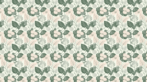 Papier peint floral Motifs de fleurs délicates et feuillage luxuriant