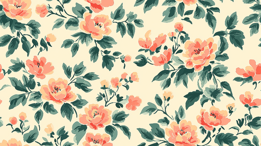 Papier peint floral Motifs de fleurs délicates sur fond beige