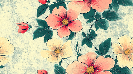 Papier peint floral Motifs de fleurs délicates sur fond doux