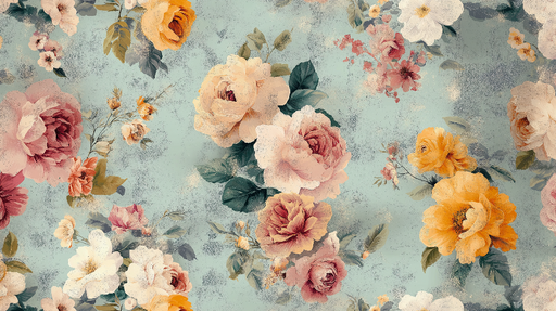 Papier peint floral Motifs de fleurs délicates sur fond pastel