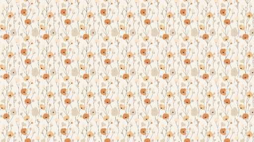 Papier peint floral Motifs de fleurs douces dans des teintes chaudes