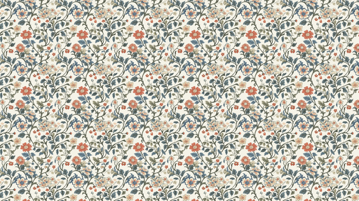 Papier peint floral Motifs de fleurs et feuillages multicolores