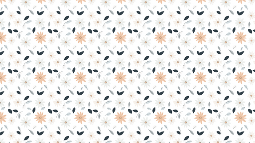 Papier peint floral Motifs de fleurs et feuilles délicates sur fond blanc