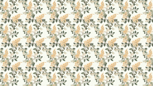 Papier peint floral Motifs de fleurs jaunes et feuilles délicates