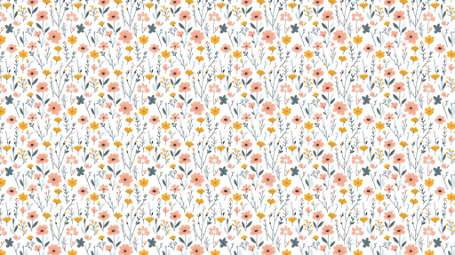 Papier peint floral Motifs de fleurs pastel sur fond blanc