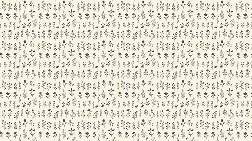 Papier peint floral Motifs délicats de fleurs et feuillages sur fond crème