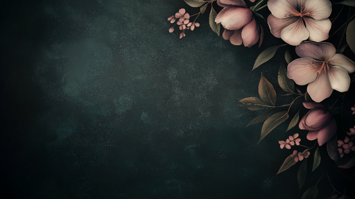 Papier peint floral Motifs élégants sur fond sombre