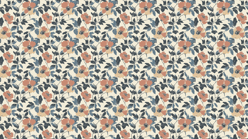 Papier peint floral Motifs floraux aux teintes douces et feuillage délicat