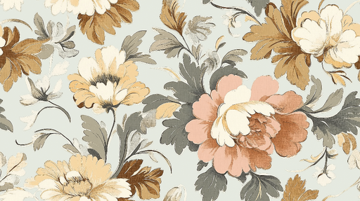 Papier peint floral Motifs luxueux aux tons chauds