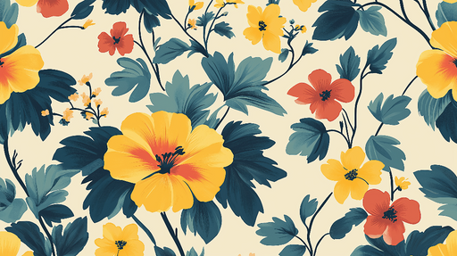 Papier peint floral Motifs tropicaux éclatants