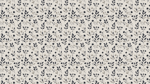 Papier peint floral noir et beige Motif de feuilles et fleurs sur fond clair