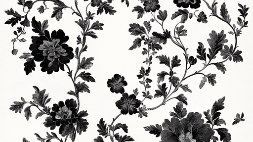 Papier peint floral noir et blanc Élégance intemporelle des motifs botaniques