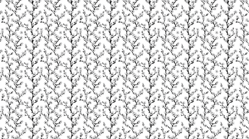 Papier peint floral noir et blanc Motif de branches fleuries délicates