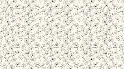 Papier peint floral noir et blanc Motif de fleurs sur fond crème