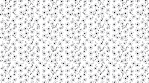 Papier peint floral noir et blanc Motif délicat de fleurs stylisées sur fond clair
