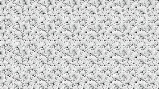 Papier peint floral noir et blanc Motif délicat de pétales stylisés