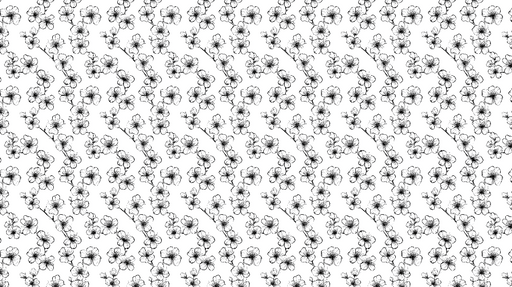 Papier peint floral noir et blanc Motif élégant de fleurs stylisées sur fond clair