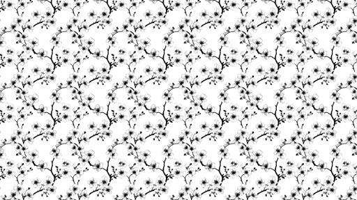 Papier peint floral noir et blanc Motif élégante de branches fleuries sur fond clair