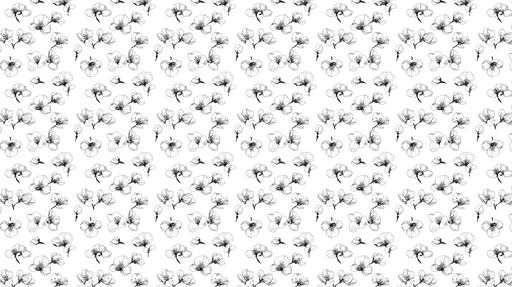 Papier peint floral noir et blanc Motifs de fleurs délicates à l'encre