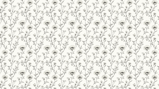 Papier peint floral noir et blanc Motifs de fleurs délicates sur fond crème