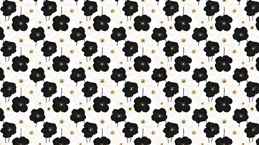 Papier peint floral noir et blanc Motifs de fleurs élégantes sur fond lumineux