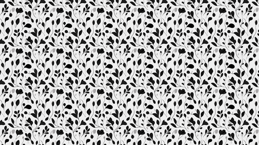 Papier peint floral noir et blanc Motifs élégants de feuillage stylisé