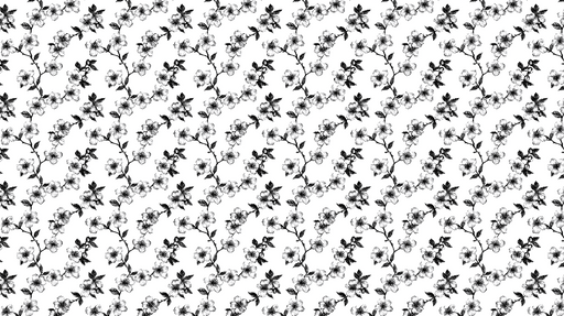 Papier peint floral noir et blanc Motifs élégants de fleurs et de feuilles sur fond blanc