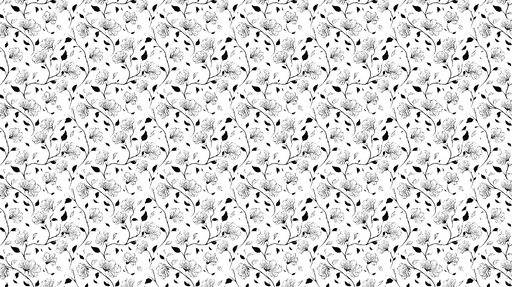 Papier peint floral noir et blanc Motifs élégants de fleurs et de feuilles