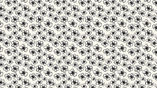 Papier peint floral noir et blanc Motifs floraux délicats sur fond crème