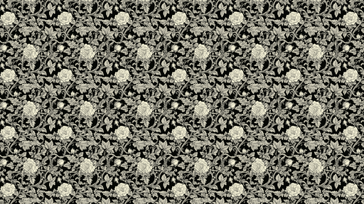 Papier peint floral noir et blanc Roses brodées sur fond noir pour une touche d'élégance