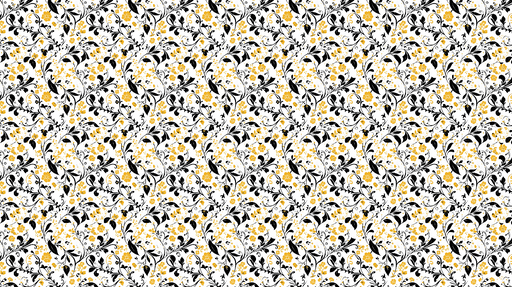 Papier peint floral noir et jaune Un motif sophistiqué de fleurs et feuillages