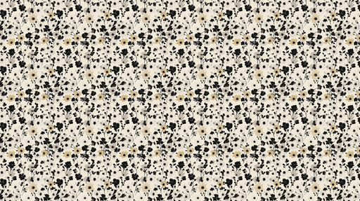 Papier peint floral noir et or Motif élégant de fleurs sur fond crème