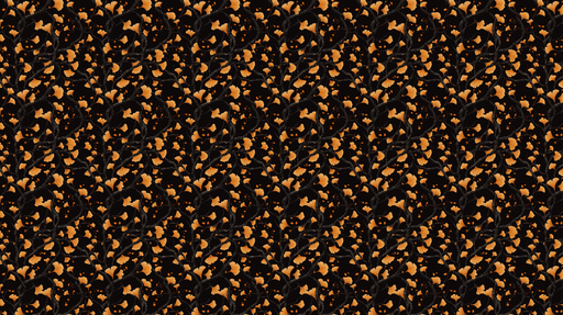Papier peint floral noir et orange Motifs de fleurs délicates sur fond sombre