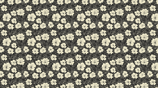 Papier peint floral noir Motifs de fleurs blanches sur fond sombre