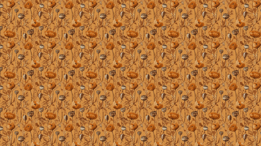 Papier peint floral orangé Motifs de fleurs sur fond chaud