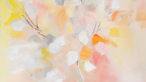 Papier peint floral pastel Douces feuilles abstraites sur fond lumineux