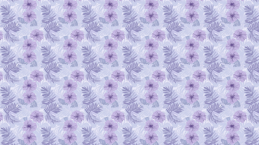 Papier peint floral pastel Éclat de fleurs violettes et feuillage délicat