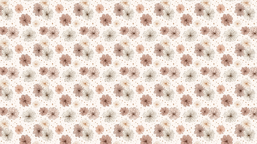 Papier peint floral pastel Fleur délicate sur fond crème avec accents dorés