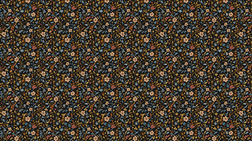 Papier peint floral rétro Motif de fleurs colorées sur fond noir