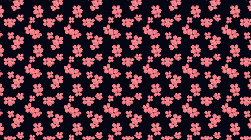 Papier peint floral rose Charmant motif de fleurs roses sur fond noir