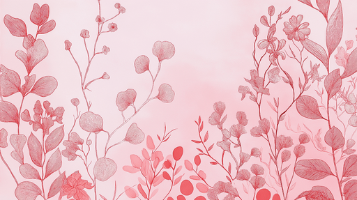 Papier peint floral rose Illustrations délicates sur fond doux