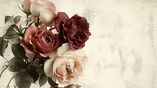 Papier peint floral Roses élégantes sur fond doux