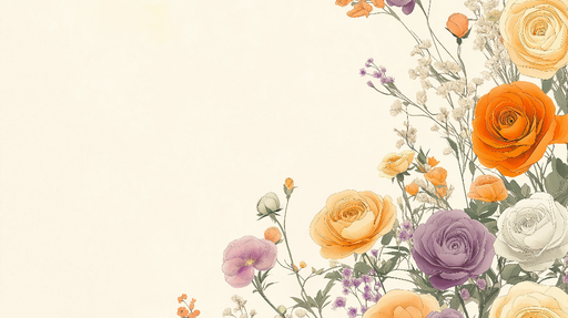 Papier peint floral Rosiers Colorés sur Fond Doux