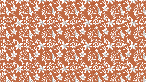 Papier peint floral rouge Motif élégant de fleurs blanches sur fond rouge